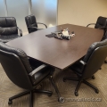 96" Espresso Boat Shaped Boardroom Table